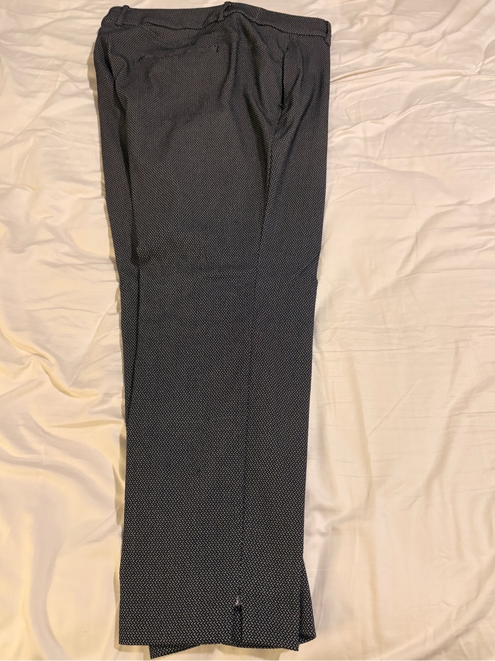 Lane Bryant Women's Navy Micro-Pattern Dress Pants